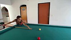 Teaching my cute Colombian Latina friend Kristal Bridge billiards turns into huge cock pounding with Dani Clark