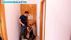 busty blonde mom blows delivery boy hard! 🍆💦