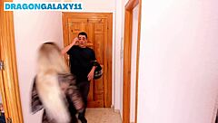 busty blonde mom blows delivery boy hard! 🍆💦