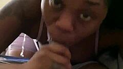 ebony amateur sucks big black cock real good