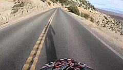 Blonde babe's shaved pussy pounded by monster cock on Mt Whitney downhill!