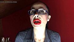 Mistress Claudia teaches sissy blowjob training lesson