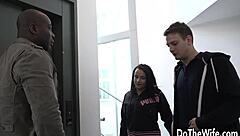 BBC rams Elisa's ass while cuckold hubby licks pussy