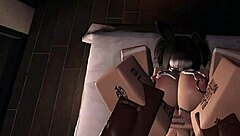 two bunnys enter mating season with big black cocks pounding their fat asses in rough 3some.