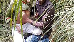 young indian desi teen pressed against tree gets her tight pussy and big boobs roughly fucked in forest