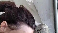 mature hotwife Candi Annie milks huge cock at nudist pool