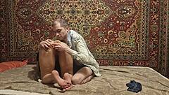 russian amateur wife masturbates ass with anal dildo in homemade skinny teen session at home