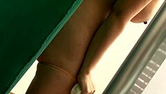 A cocky bitch bends over and takes rough doggystyle cumshot