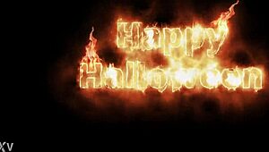 Feliz Halloween da Maggie exibindo peitões enormes no estilo festivo