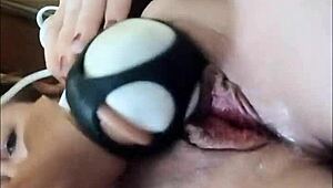 large thick dildo stretches wet pussy in dripping fun