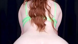 Thick Ass Redhead Pawg Bounces Oiled Big Ass on Thick BBC Dildo!