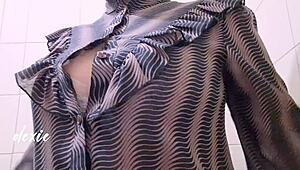 curvy pinay chubby babe plays with huge natural tits and big nipples