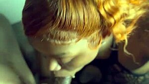 Deusa preta stripper de rede leva creampie na buceta