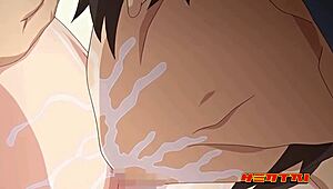 Grote tieten stiefzus wordt 18 en wordt voor het eerst geneukt in geile hentai anime.