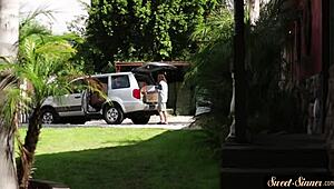 geile tiener 18+ neukt outdoors in missionaris met intense passie