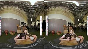 금발 갈색 미녀들 짐 스터드 불알 핥으며 태그팀