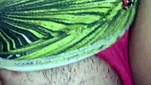 wife rubs dick on pussy and gives creampie to eater