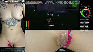 Twitch egirl plays with cum on wet pussy in tropical game 😏