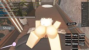 Rasa nafsu kuat dalam sesi anal dan blowjob bertema roblox