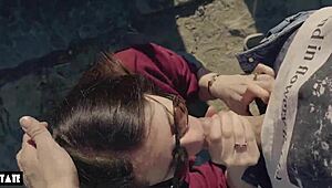 Amatør Luder, Vil Du Deepthroat Fremmedes Pik Udendørs Med Piercingede Bryster Der Danser?