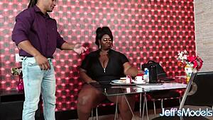 fat brazilian bbw thammy leviemont takes a huge black cock in her big tits and ass