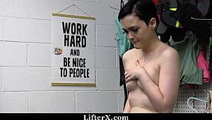 Young Amateur Thief Gets Dominated By Cop In Strip Search And Fucked In Office!