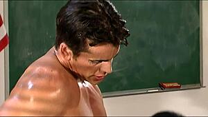 Lærer Ice Lafox I Sorte Høje Hæle Kneppet På Skolen