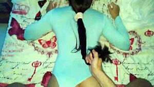 Hey tjek den store røv brunet latina 18+ der rider cowgirl POV til cremet fisse finish.