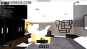 Intense geilheid als geile hoer enorme pik pakt in Roblox condo