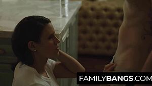 Stressed milf discovers messy son-in-law