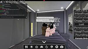 Jalang putih ditebuk keras oleh BBC besar dalam sesi Roblox liar
