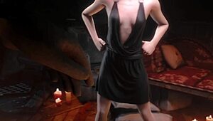 Garota metida forte por dildo flutuante em solo intenso com brinquedos