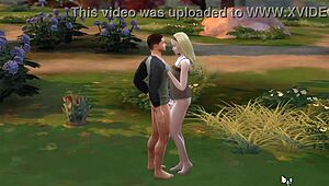 Военный парень кайфует от минета на улице в парке