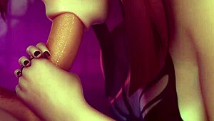 Hu Tao zuigt pik met natte cumshot finish