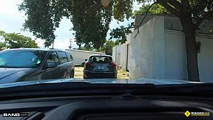 i'm a thick blonde milf getting fucked by roadside assistance in pov doggystyle outdoors