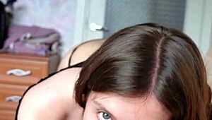 Oh man, this lucky guy gets a sloppy blowjob and rimjob from his cute brunette girlfriend, pushing my tongue deep inside his asshole for a cumshot facial.