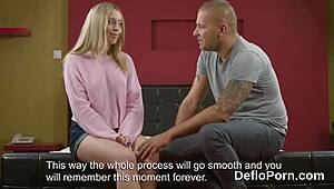 lovable teen spreads her juicy virgin twat wide for hardcore defloration reality, losing innocence in a tight spreading session