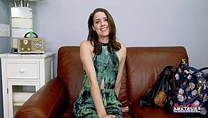 Sweet Brunette Starshine Jerks Off Then Deepthroats For Hard Banging