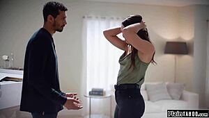 Stepbrother's Wife Panties Down For Massive Black Cock Deepthroat!