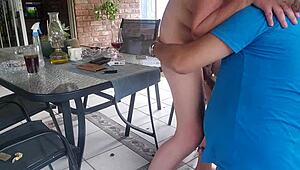 i can't stop fucking my neighbor's sexy milf wife on the balcony patio