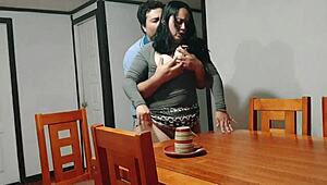 i slammed my stepmom's fat ass while she cleared the table rough