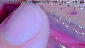 Amateur Rasierte Pinke Fotze Close-Up 230 Tage nach Entjungferung geleckt.