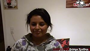 deutsche virgin teen gets talked into sex at her first casting on street