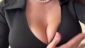Stepmom's big tits roughly squeezed during intense outdoor fuck