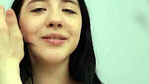 Emili Head fingers her tight shaved teen pussy solo