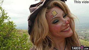 Farm owner faces unexpected threesome with two crossdressing shemales.