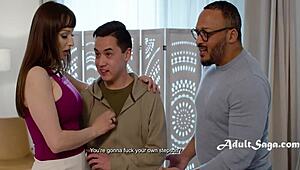 Încornați tare! Fiu vitreg o futere pe Lexi Luna cât soțul privește!