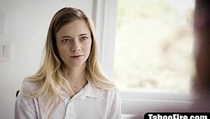 Was wenn Stiefvater sich Deepthroat Blowjob von blonder Stieftochter holt nach Stiefmama-Verschwinden für tabuen Pounding?