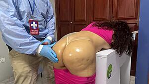 doctor checks patient ass in hospital