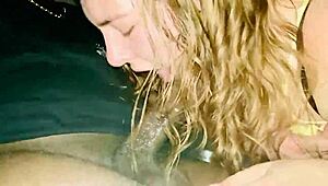 Intense blowjob on California mountain